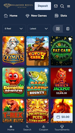 Juegos de imágenes móviles del casino Diamond Reels