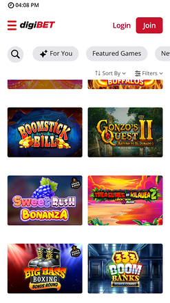 Jeux du casino Digibet Mobile