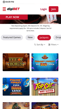Jackpot du casino Digibet Mobile
