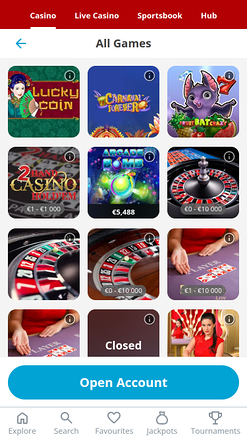 Giochi del casinò Ding Mobile