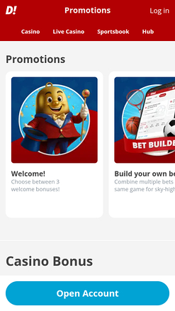 Promotios del casinò Ding Mobile