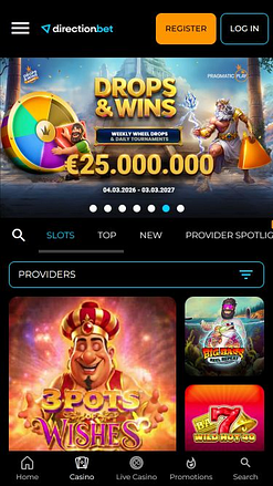 Immagine mobile del casinò Directionbet - Pagina iniziale