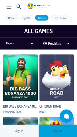 Juegos de DogsFortune Casino Móvil