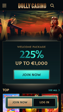 Page d’accueil du casino Dolly Mobile