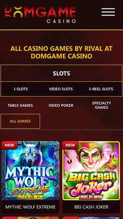 Jeux du casino DomGame Mobile