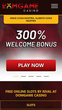 Page d’accueil du casino DomGame Mobile