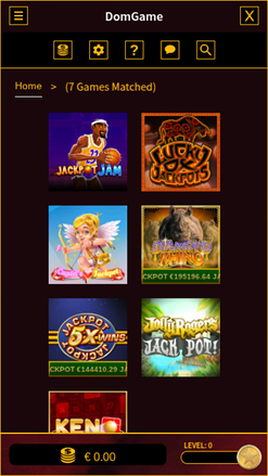 Jackpot du casino DomGame Mobile