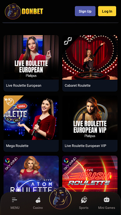 Casino en direct DonBet Mobile