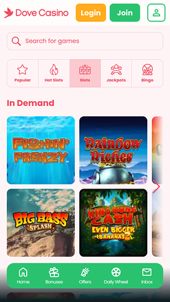 Jeux Dove Casino Mobile