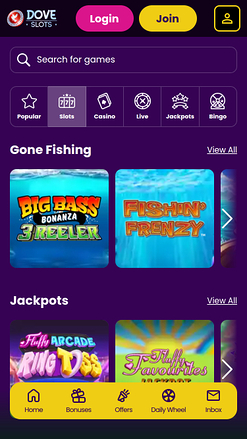 Juegos de Dove Slots Casino Móvil