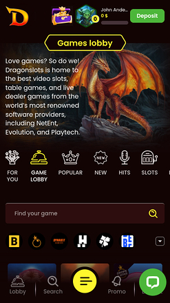 Página de inicio del casino Dragonslots Móvil