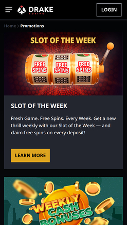 Promotions du casino Drake Mobile