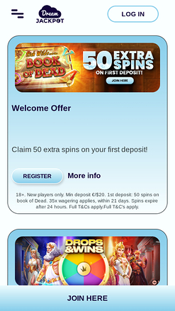 Promotions du casino Dream Jackpot Mobile