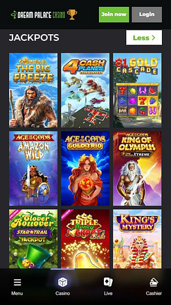 Immagine del jackpot del casinò Dream Palace per dispositivi mobili