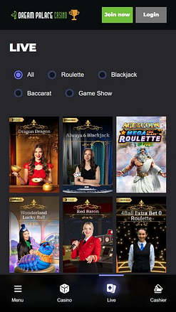 Immagine mobile del live dealer di Dream Palace Casino