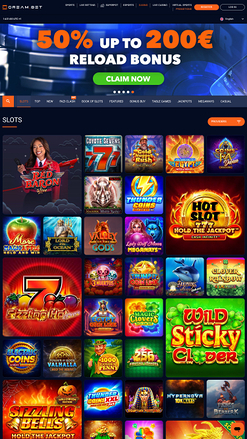 Page d'accueil mobile de Dream.bet