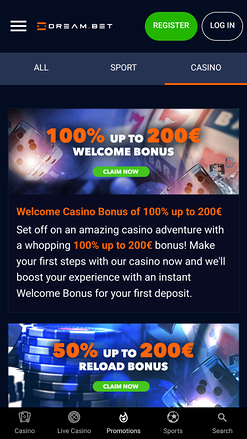 Promotions Dream.bet Mobile