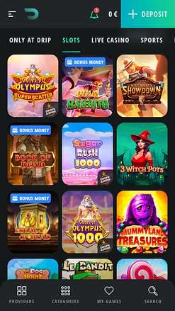 Drip Casino Мобильные игры с изображениями