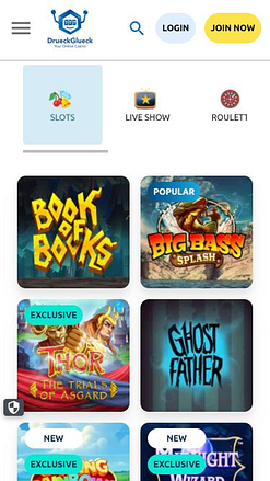 Jeux d'images mobiles du casino DrueckGlueck