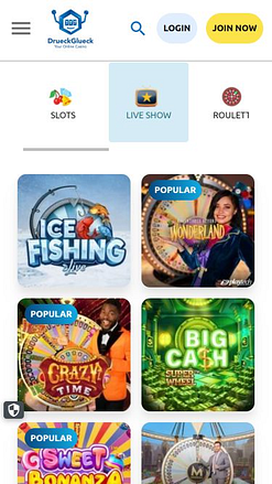 DrueckGlueck Casino Mobile Image Croupier en direct