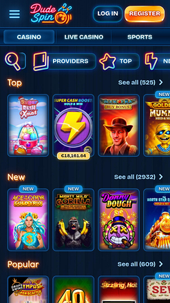 DudeSpin Casino Games