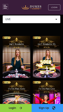Dukes Casino Live Dealer Mobile