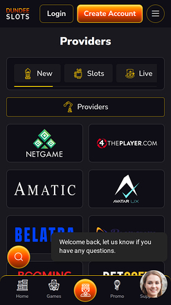 Développeurs de jeux de casino Dundeeslots pour mobile