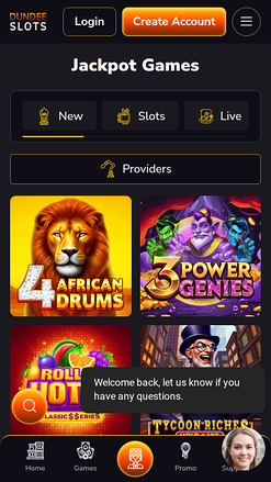 Jackpot du casino Dundeeslots sur mobile