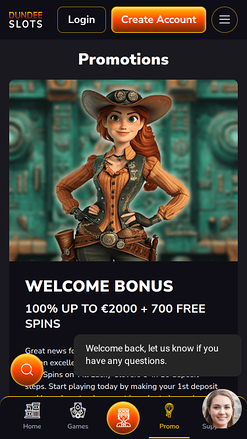 Promotions mobiles du casino Dundeeslots