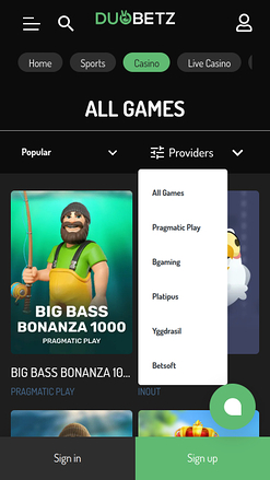 Desarrolladores de juegos de casino Duobetz para dispositivos móviles