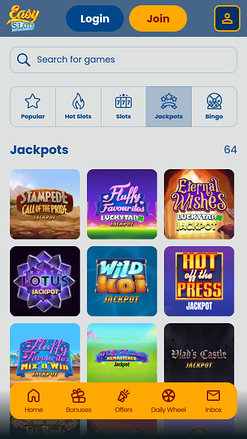 Jackpot du casino Easy Slots sur mobile