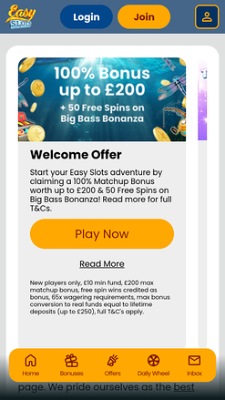 Promotions mobiles du casino Easy Slots