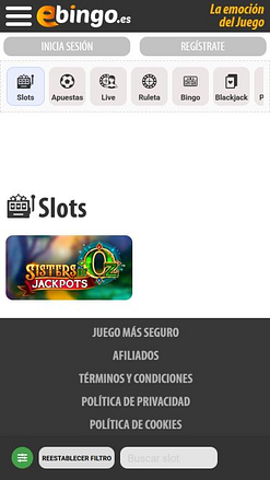 Jackpot d'images Ebingo Mobile
