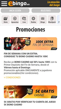 Promotions d'images mobiles Ebingo
