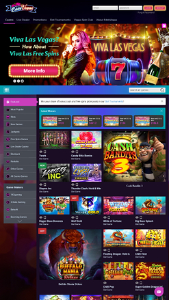 Page d’accueil Eddy Vegas version bureau