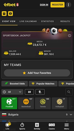 Efbet Mobile Image Live Sports