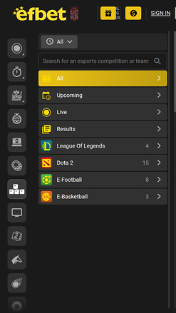 Efbet Live-Sport mobil