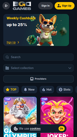 Screenshot von Ego Games Casino für Mobilgeräte
