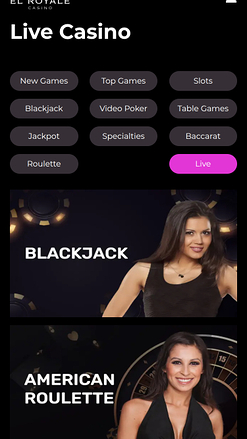 Le casino Royale avec croupiers en direct sur mobile