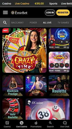 EmirBet Мобильное изображение Live Дилер