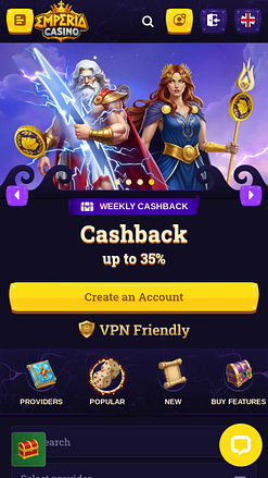 Jeux mobiles du casino Emperia