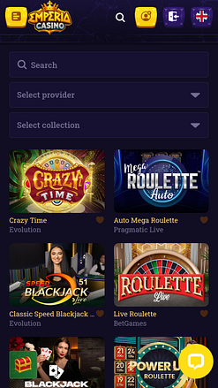 Croupier en direct sur mobile du casino Emperia