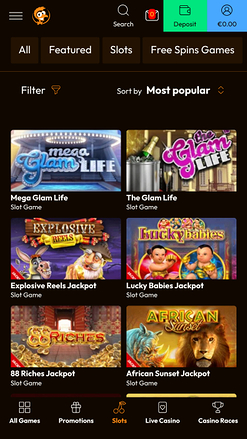 Jackpot du casino Emu sur mobile