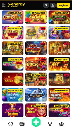 Игры с изображениями для мобильной версии Energy Casino
