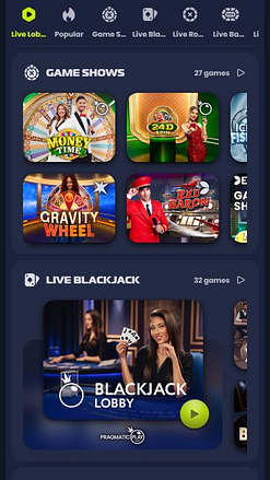 Live dealer con immagine mobile di EpicBet Casino