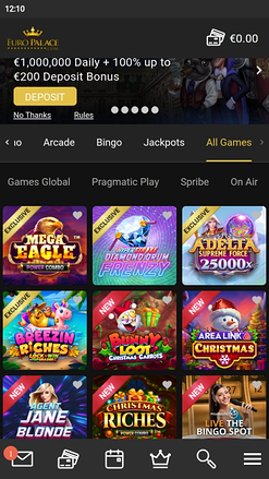 Développeurs de jeux de casino Euro Palace pour mobile