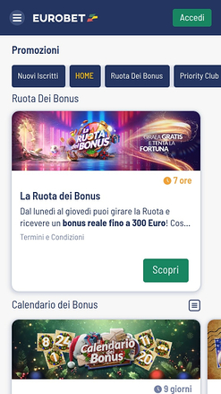Promoções do Eurobet Casino para dispositivos móveis