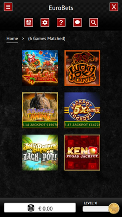 Jackpot du casino EuroBets sur mobile