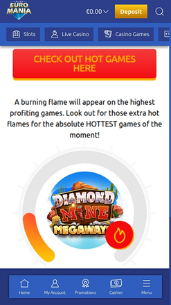 EuroMania Casino Hot N Cold Mobile