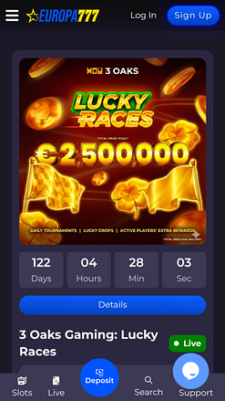 Europa777 Casino Mobile Turniere
